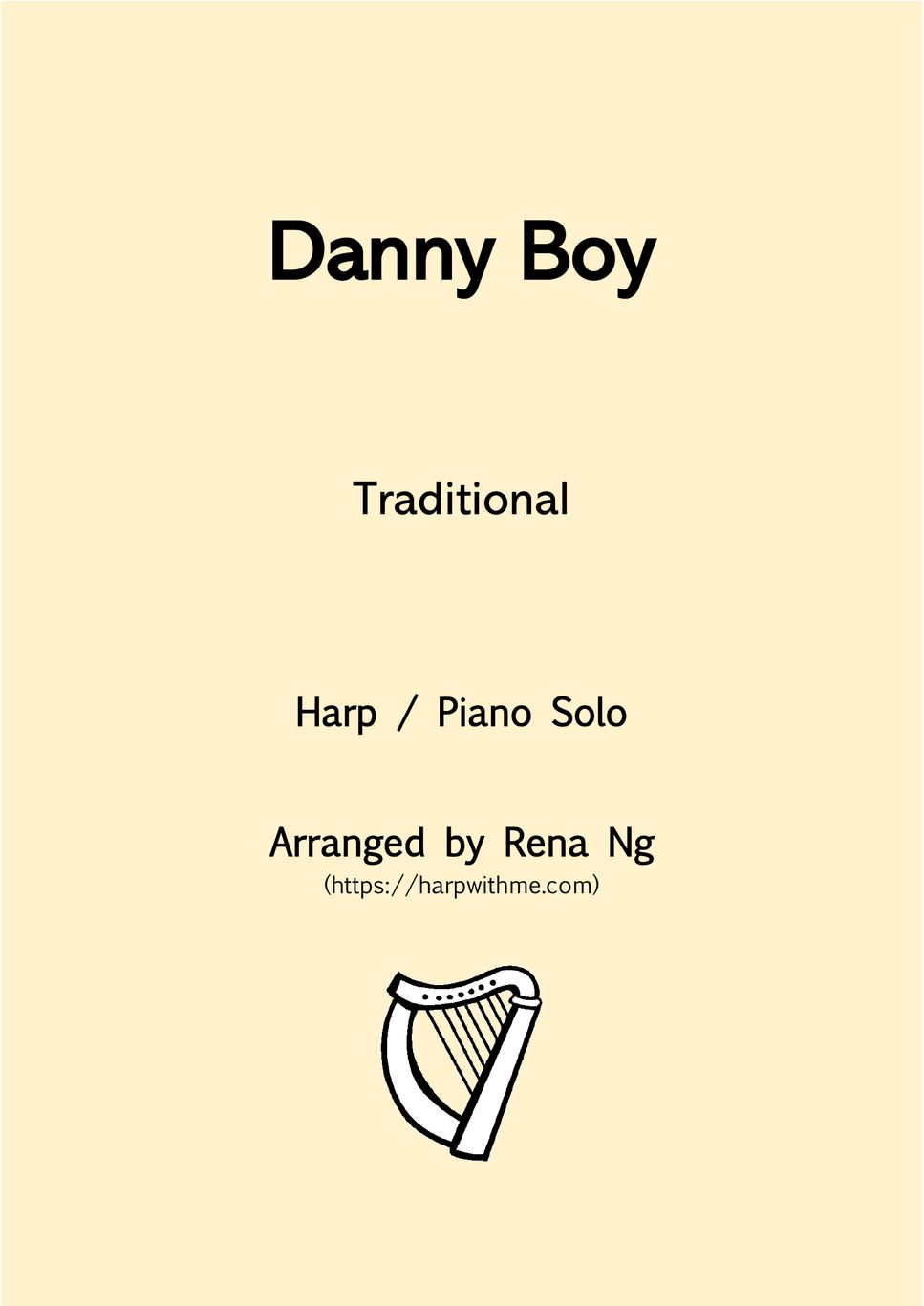 Danny Boy (Harp / Piano Solo) - Intermediate by Harp With Me