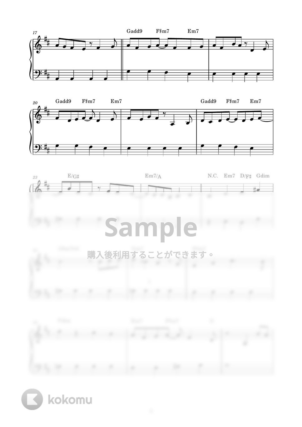 BUMP OF CHICKEN - SOUVENIR (ピアノ楽譜 / かんたん両手 / 歌詞付き / ドレミ付き / 初心者向き) by piano.tokyo