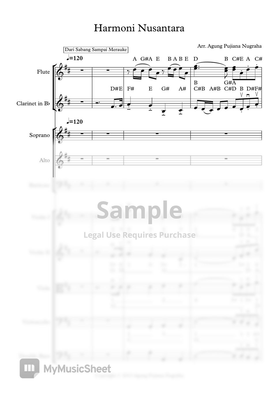 Indonesian Folk Song - Harmoni Nusantara (This is Medley arrangement of Indonesian Folk song for Choir and String+Wind Ensemble) by Agung Pujiana Nugraha