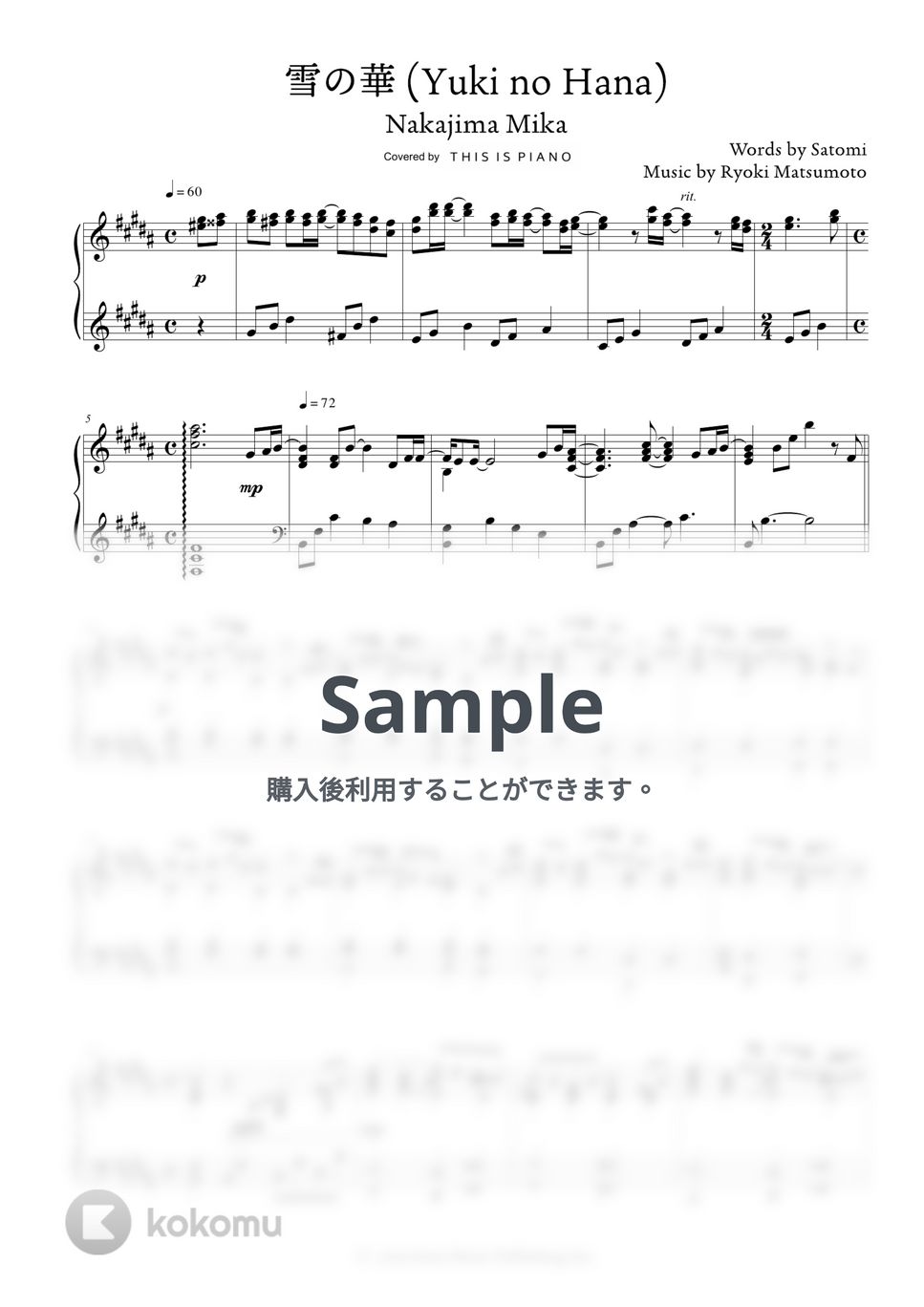 中島美嘉 - 雪の華 by THIS IS PIANO