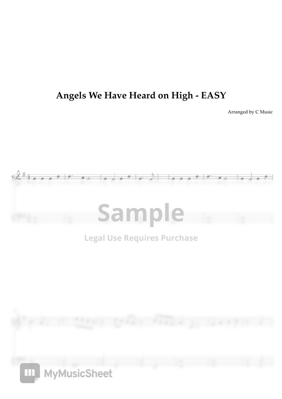 Traditional Carol - Angels We Have Heard on High (Easy Version) by C Music