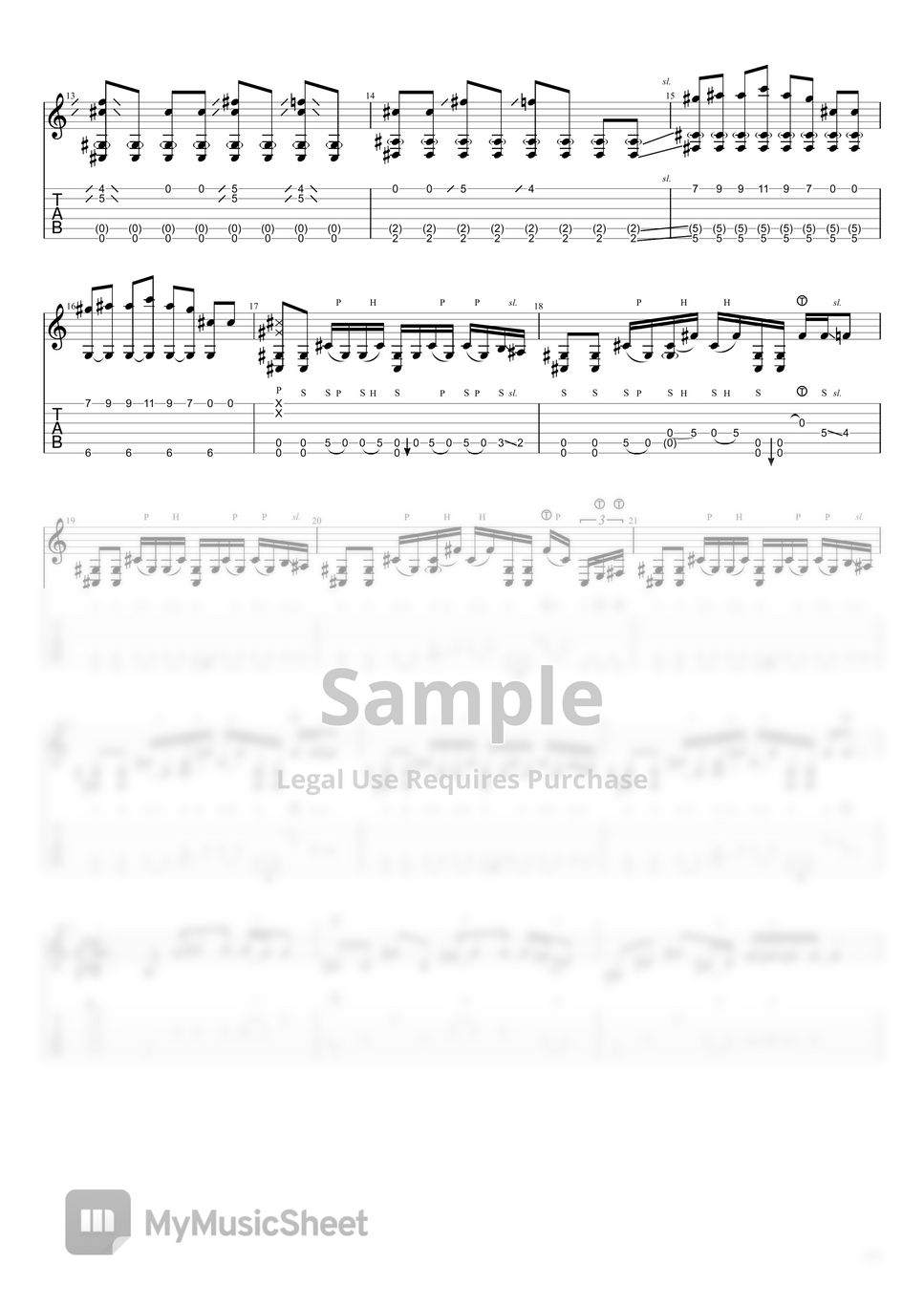 로제 (ROSÉ) On The Ground Tab + 단선 악보 by Jiho Kim