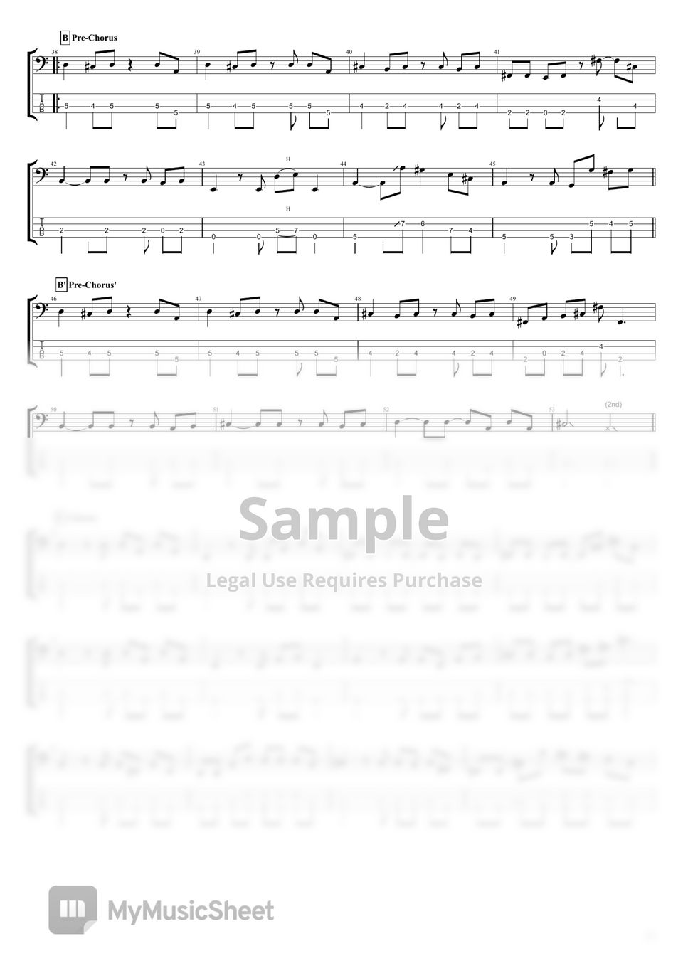 G5 Project - Words (Bass TAB) Sheets by Mandu