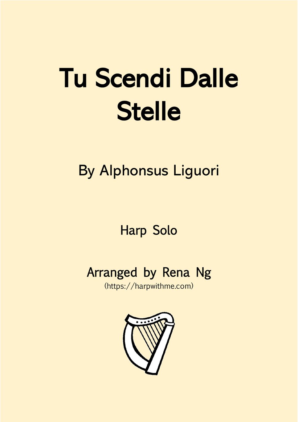 Alphonsus Liguori - Tu Scendi Dalle Stelle (Harp Solo) - Intermediate by Harp With Me