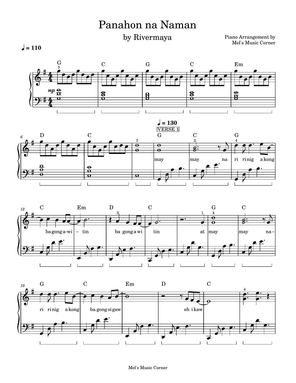 Rivermaya - Panahon na Naman (piano sheet music) by Mel's Music Corner