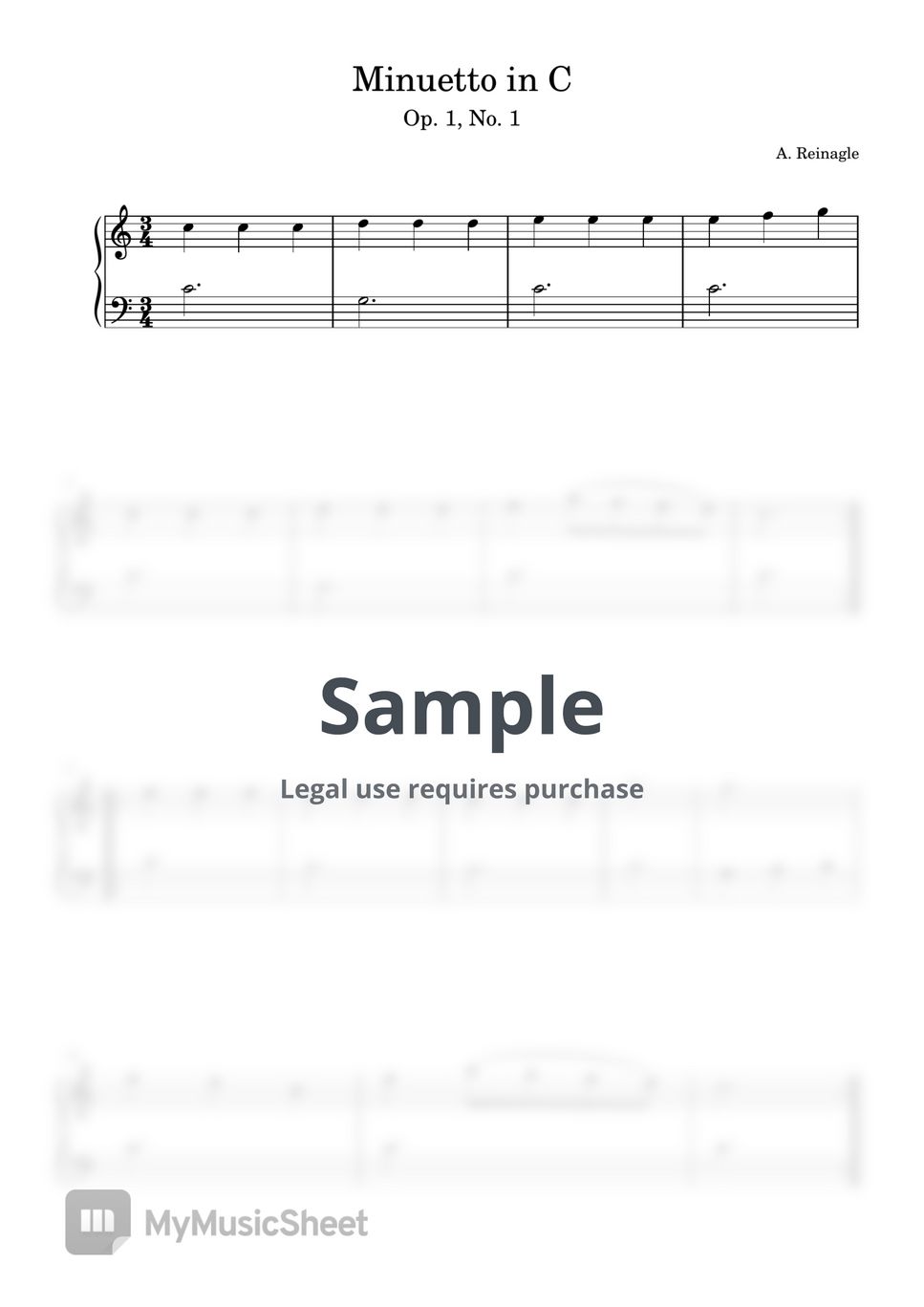 A reinagle a reinagle op 1 no 1 6 sheets by a reinagle