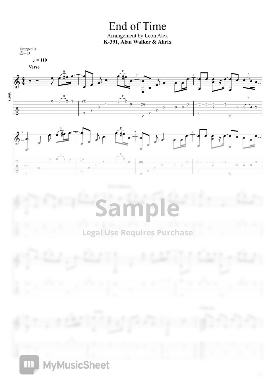 K-391, Alan Walker & Ahrix - End of Time (Fingerstyle) Sheets by Leon Alex