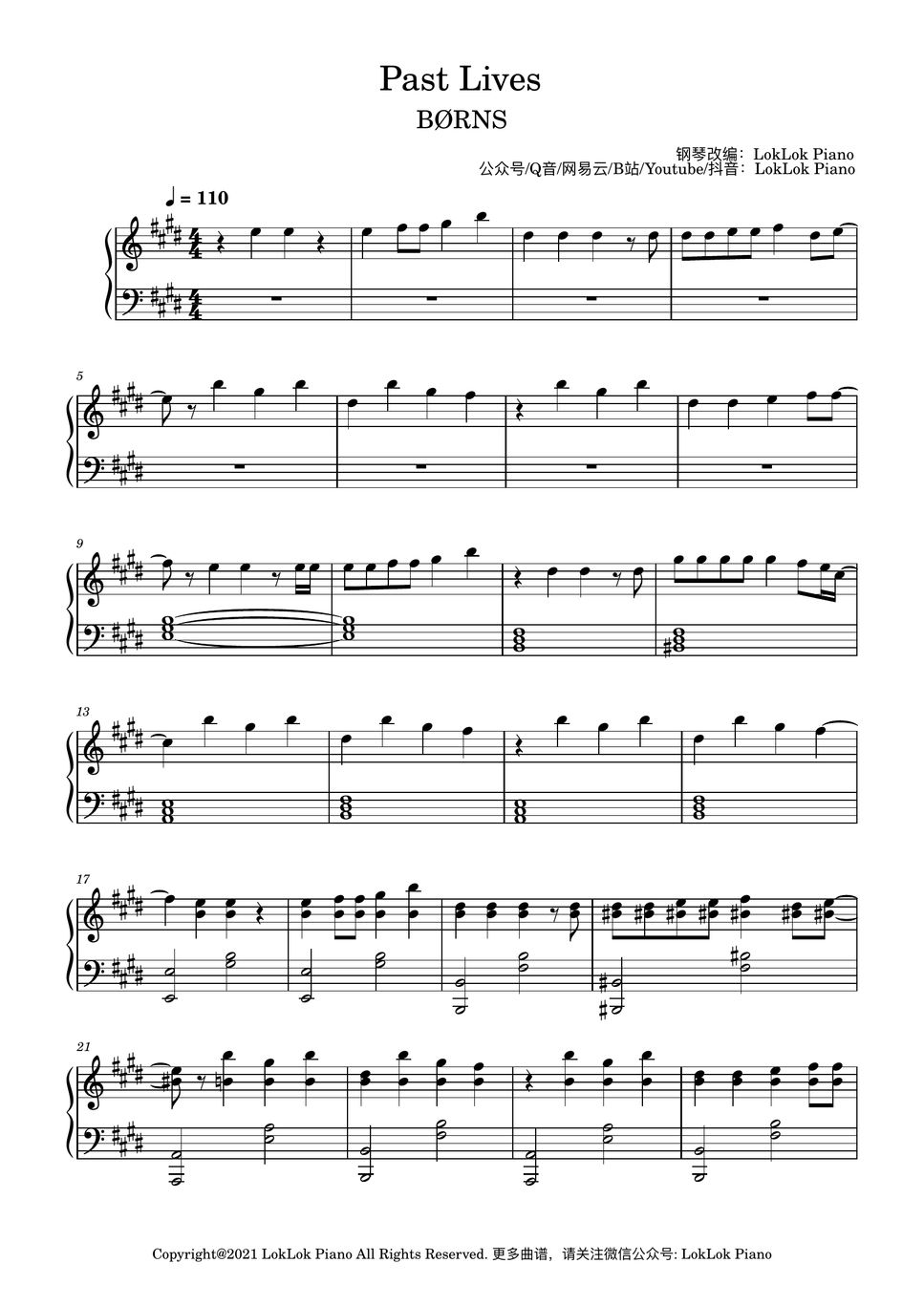 BØRNS - Past Lives Sheets by LokLok Piano