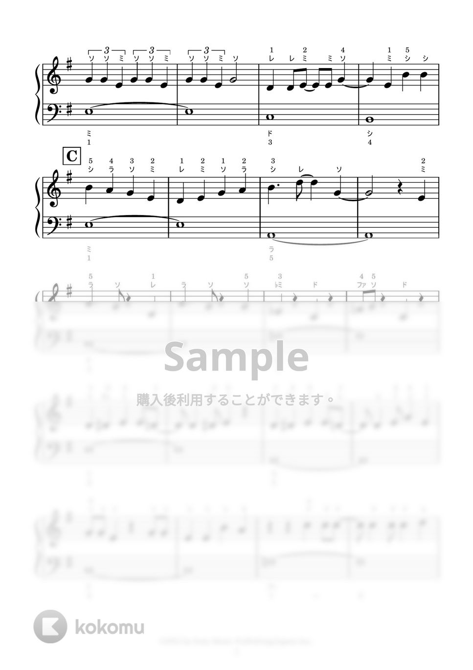 NiziU - COCONUT (ドレミふりがな・指使い付き) by かんたんピアノ ♪ 1 Finger K-POPiano