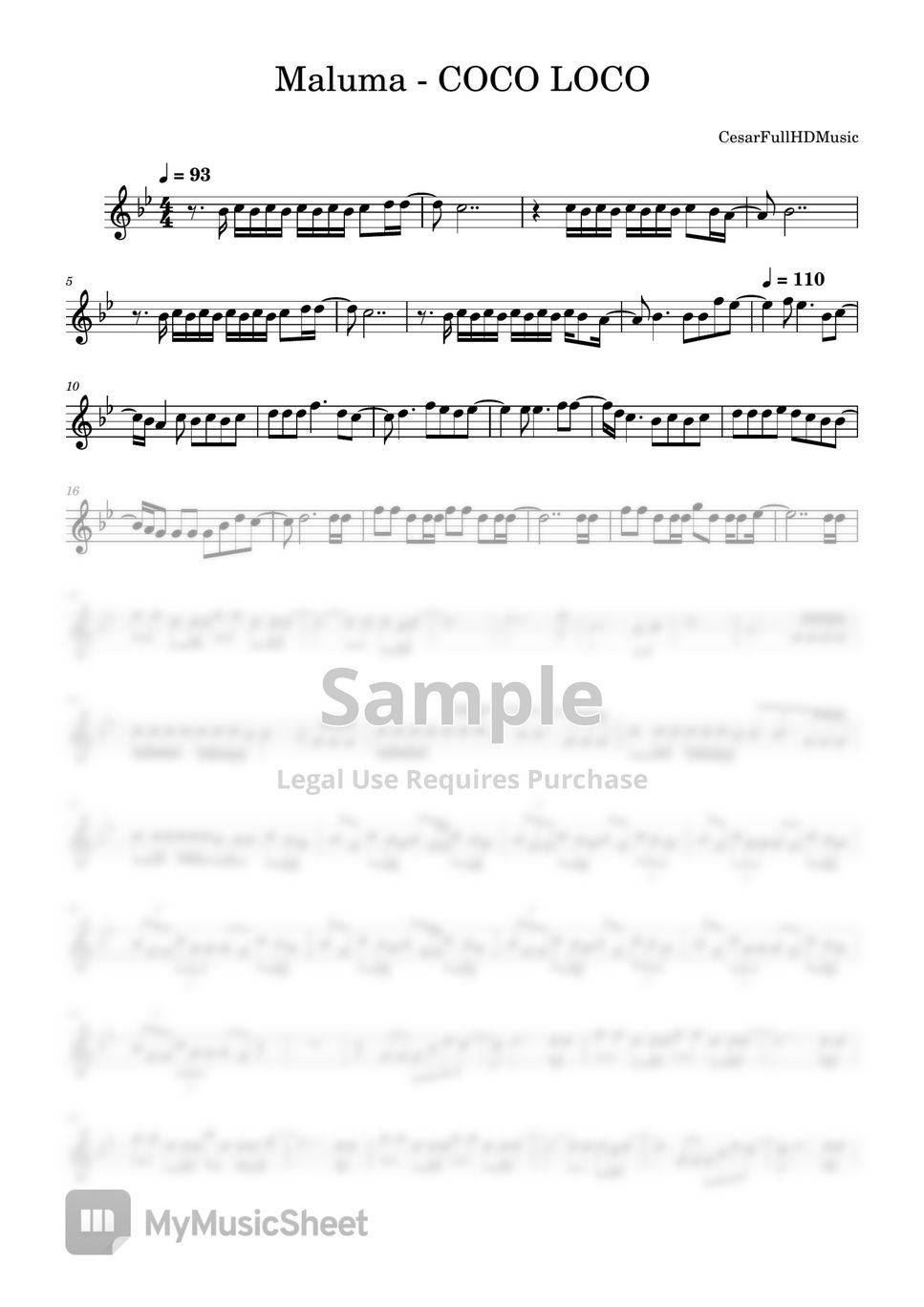 Maluma COCO LOCO Spartito