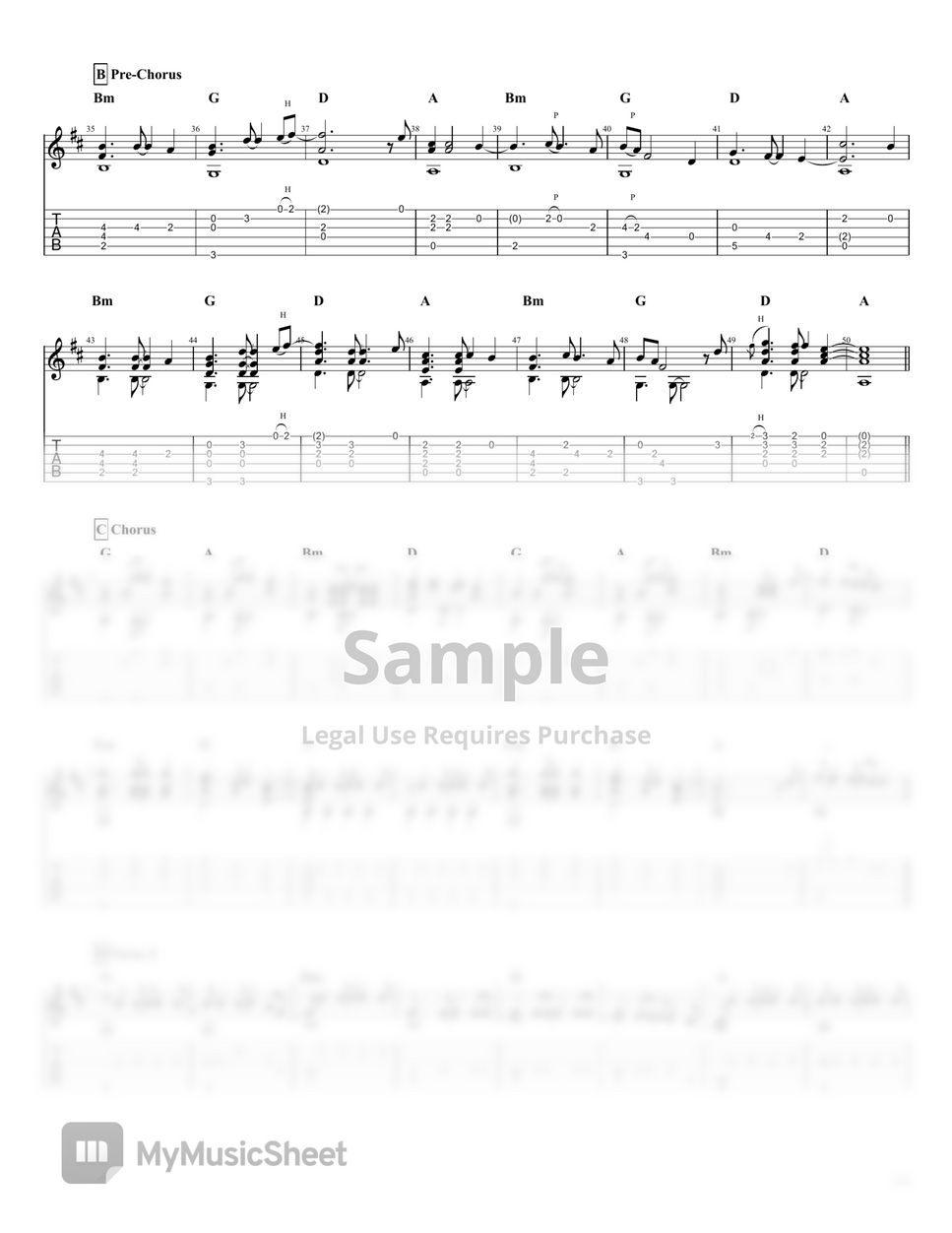 Dean lewis waves fingerstyle guit sheets by enrique rojas