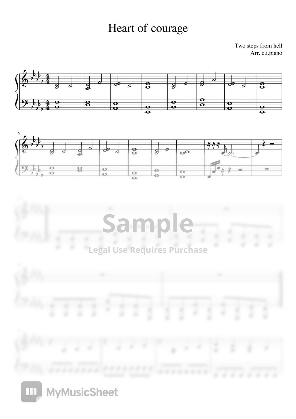 Two steps from hell Heart of courage 악보 by e.i.piano