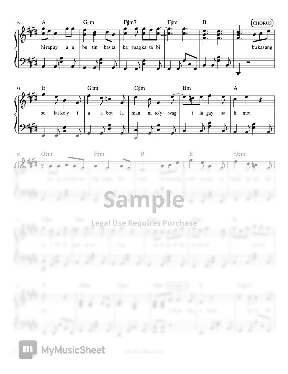Ben&Ben - Ilang Tulog Na Lang (piano sheet music) by Mel's Music Corner