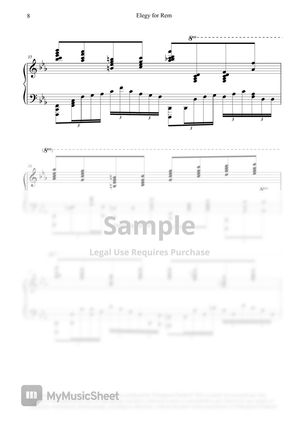 Re: Zero | Re:ゼロから始める異世界生活 | Re: Zero Kara Hajimeru Isekai Seikatsu | Ep. 15 OST Credit Song - Elegy for Rem (Solo Piano) by Jackie Chua