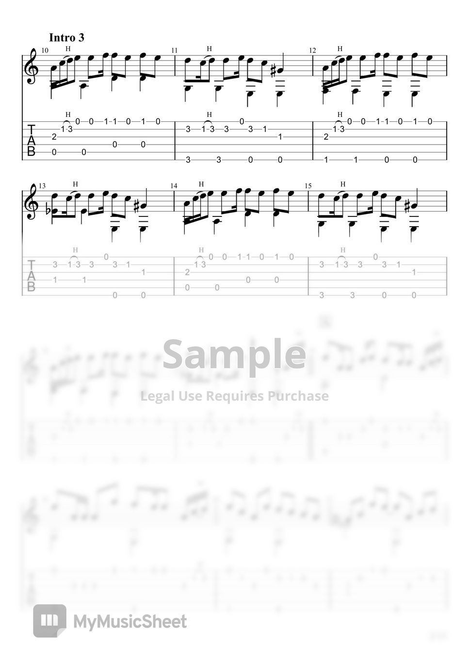 YOASOBI - Seventeen (Fingerstyle) 樂譜 by u3danchou