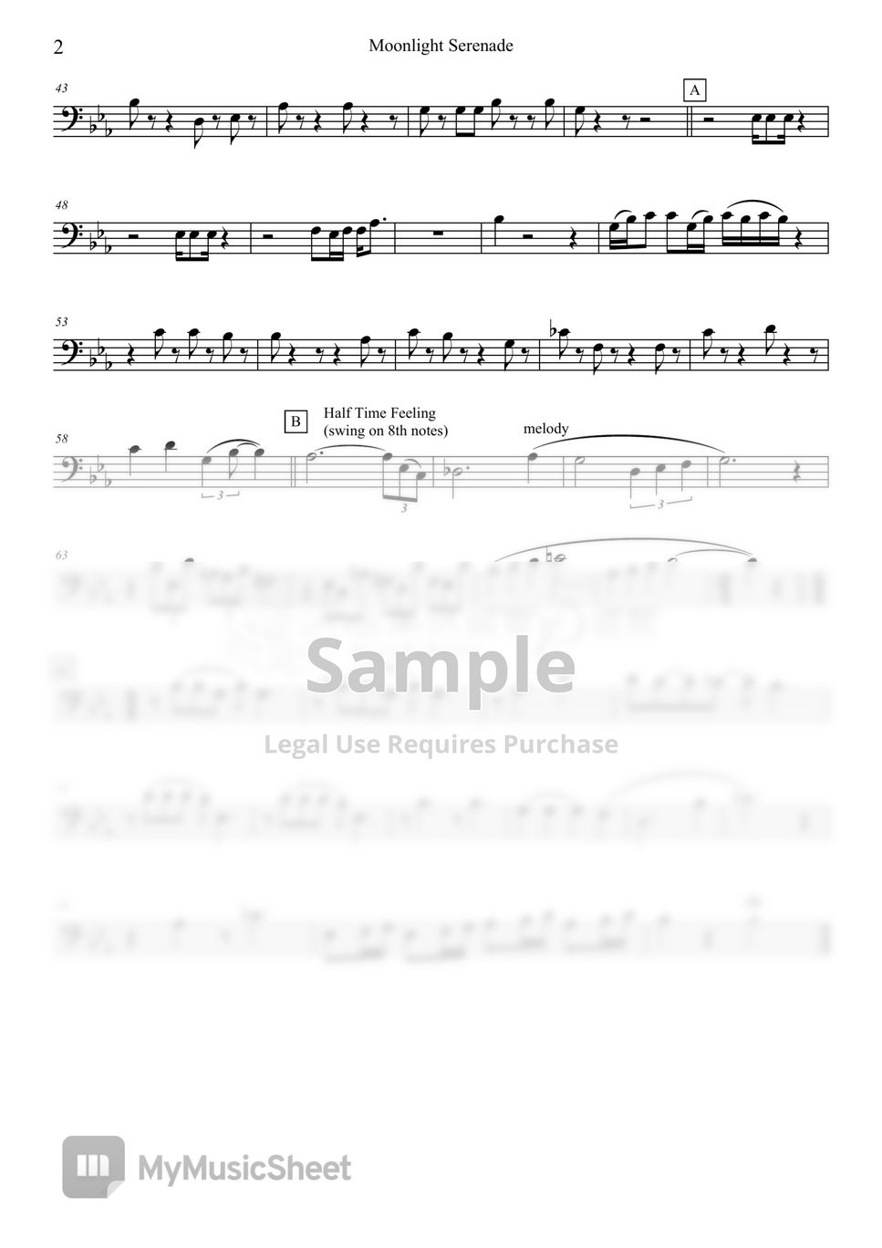 Glenn miller moonlight serenade brass quintet sheets by nob dy