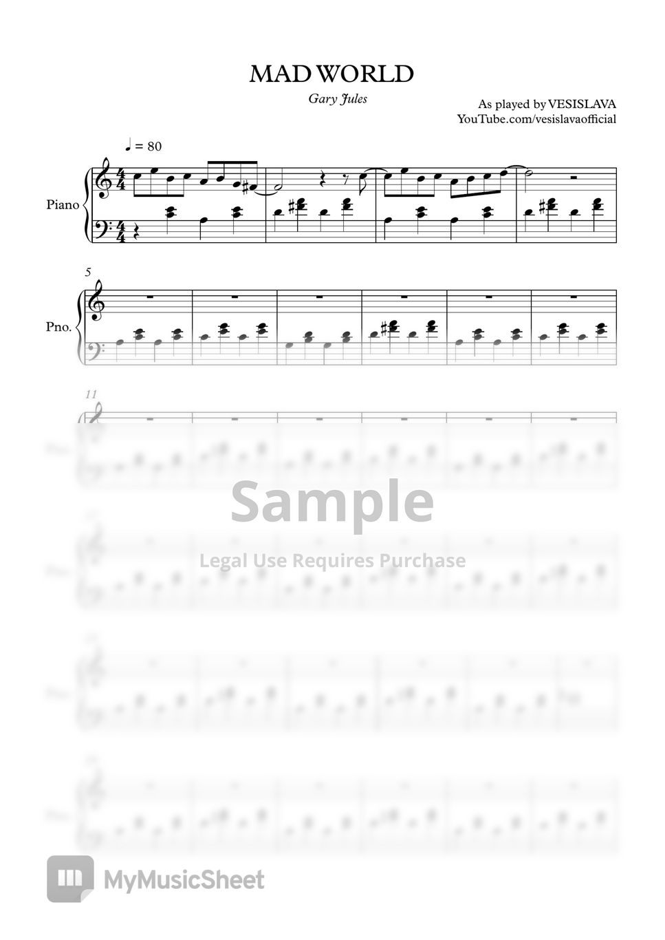 Gary Jules - MAD WORLD + Finger marks (Cello & Piano) by Vesislava