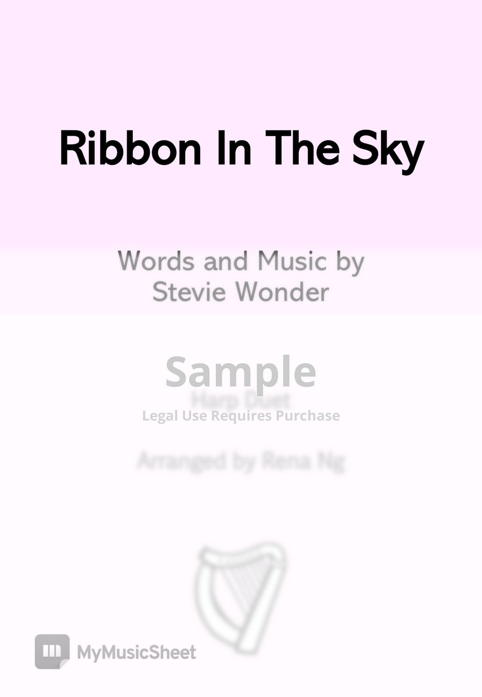 Stevie Wonder Ribbon in the Sky (Harp Duet) Hoja by Harp With Me