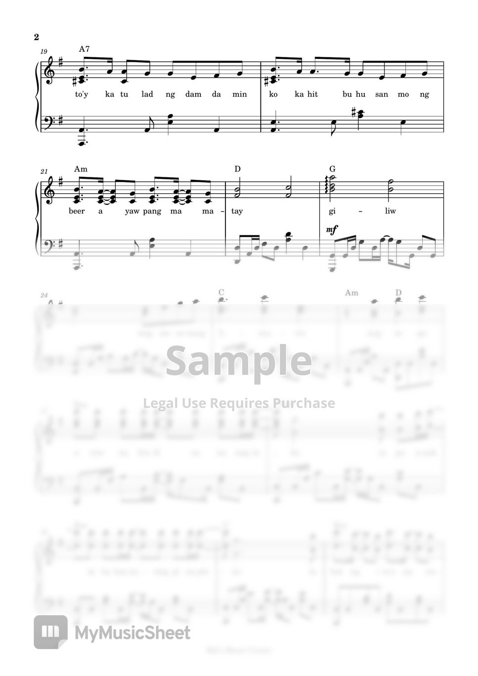 Itchyworms - Beer (piano sheet music) by Mel's Music Corner