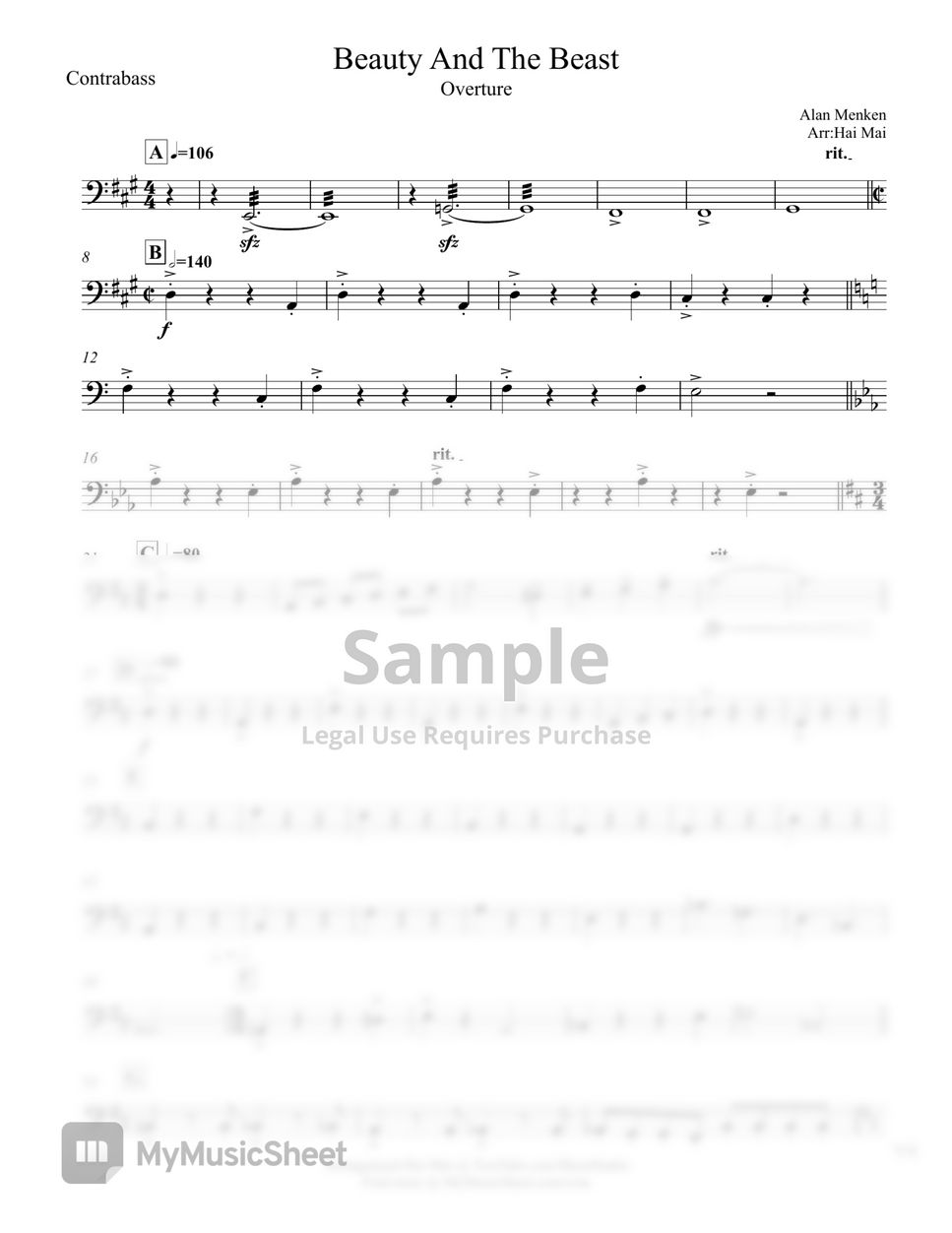 Alan Menken - Beauty and The Beast - Overture for Orchestra