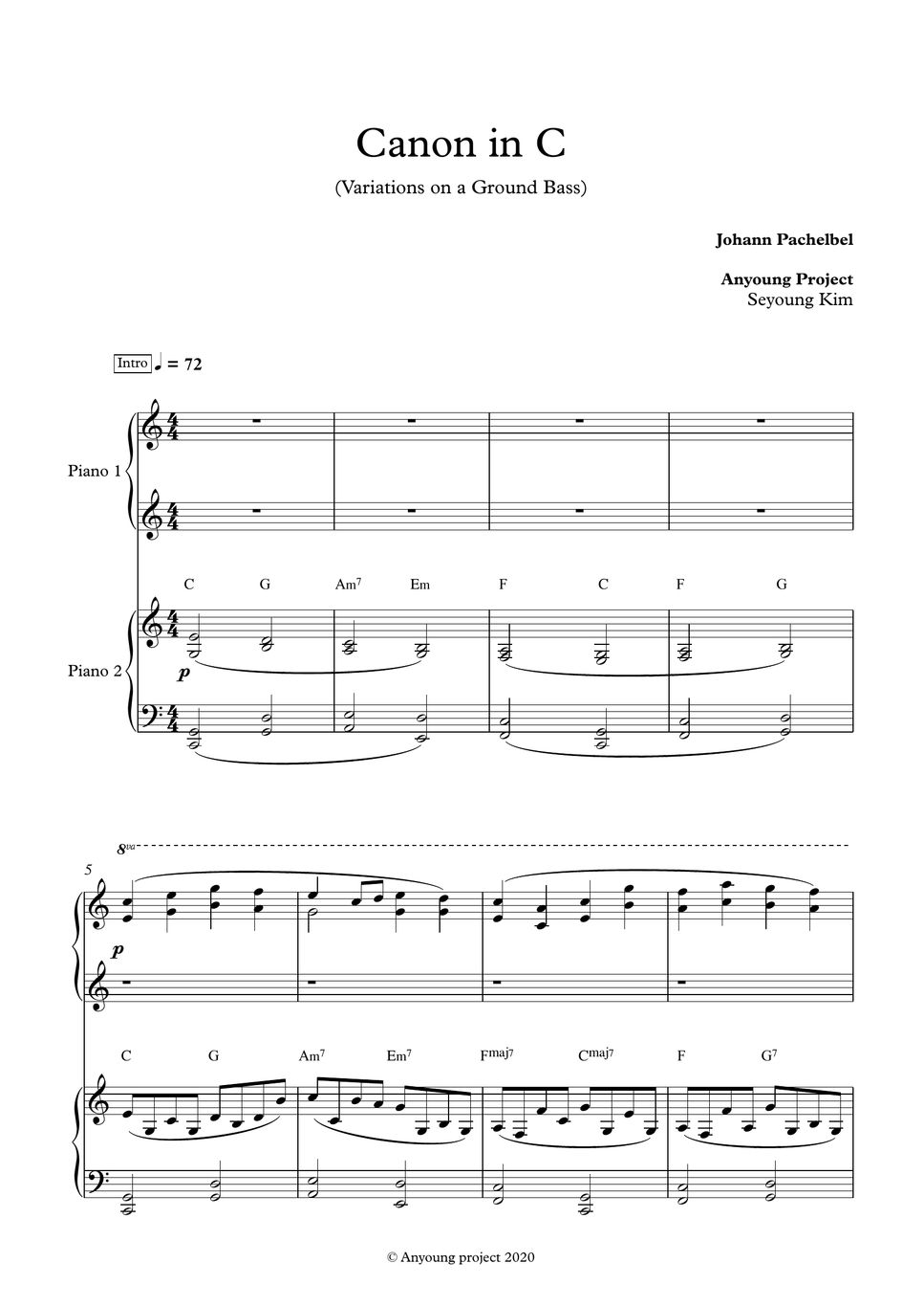 Pachelbel - Canon in C Sheet by Anyoung Project