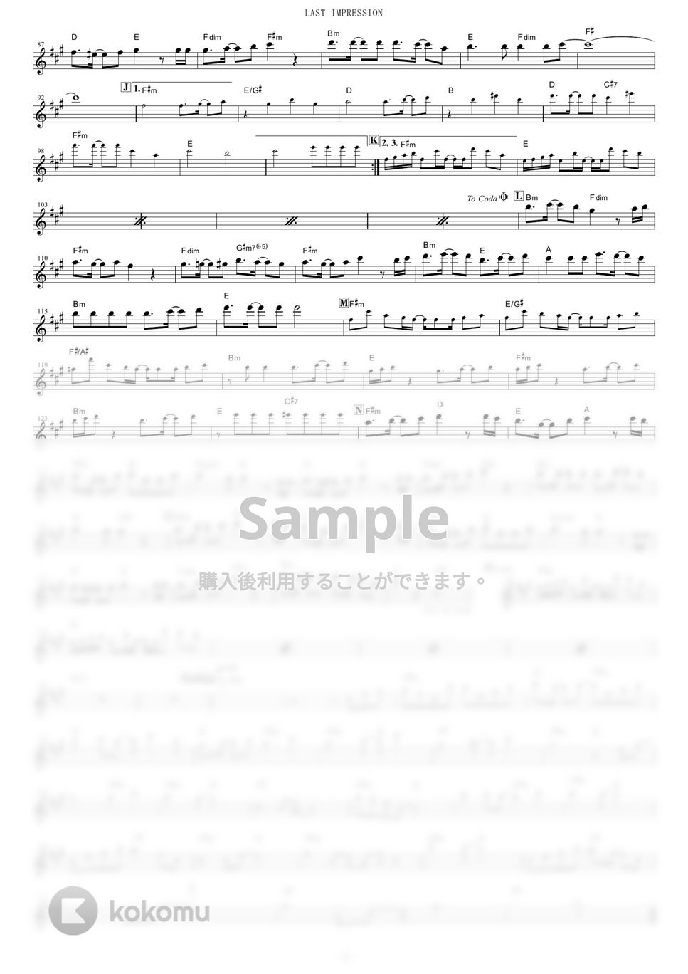 TWO-MIX - LAST IMPRESSION (『新機動戦記ガンダムW Endless Waltz 特別編』 / in Bb) by muta-sax