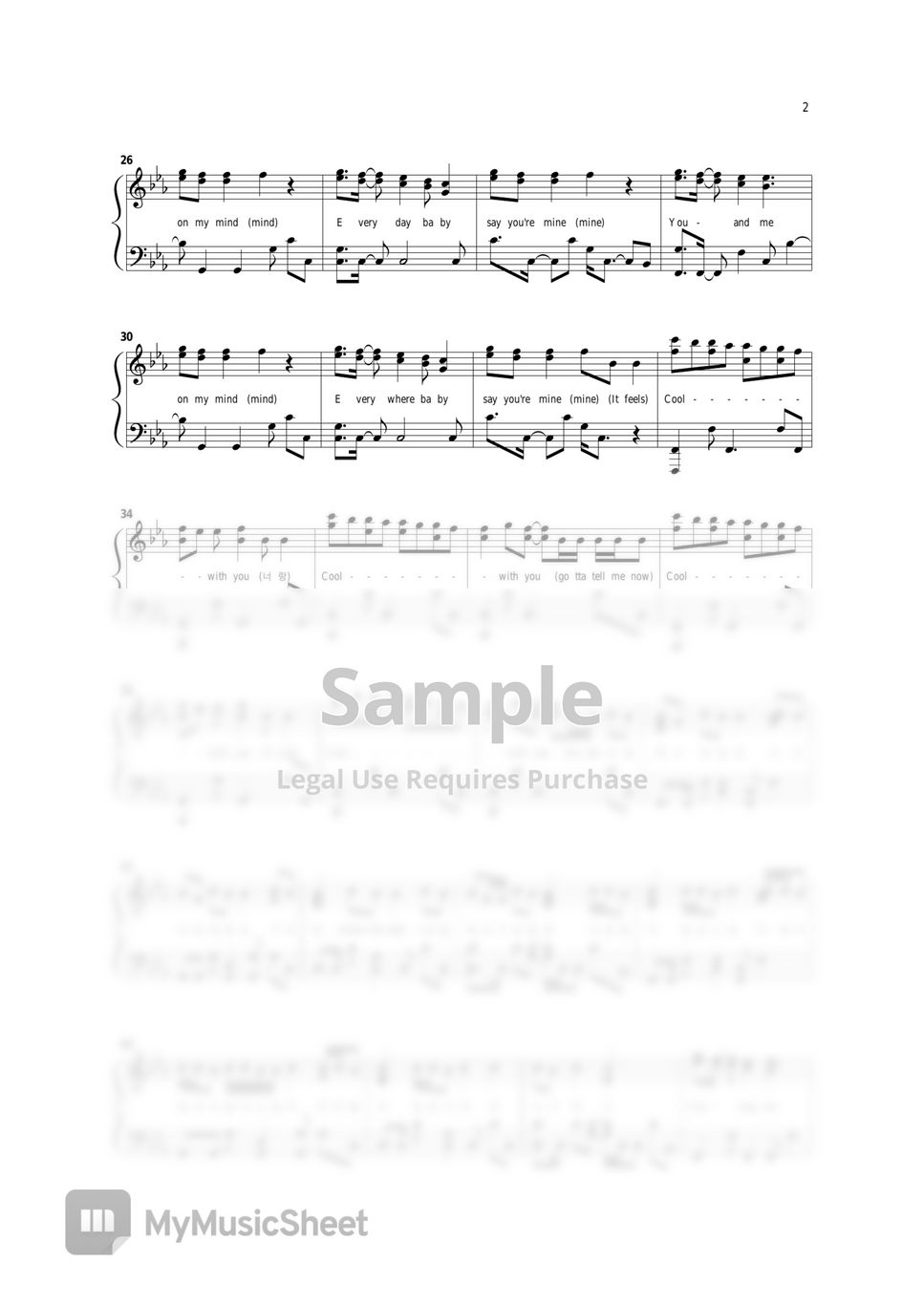 Newjeans cool with you piano sheet o sheets by