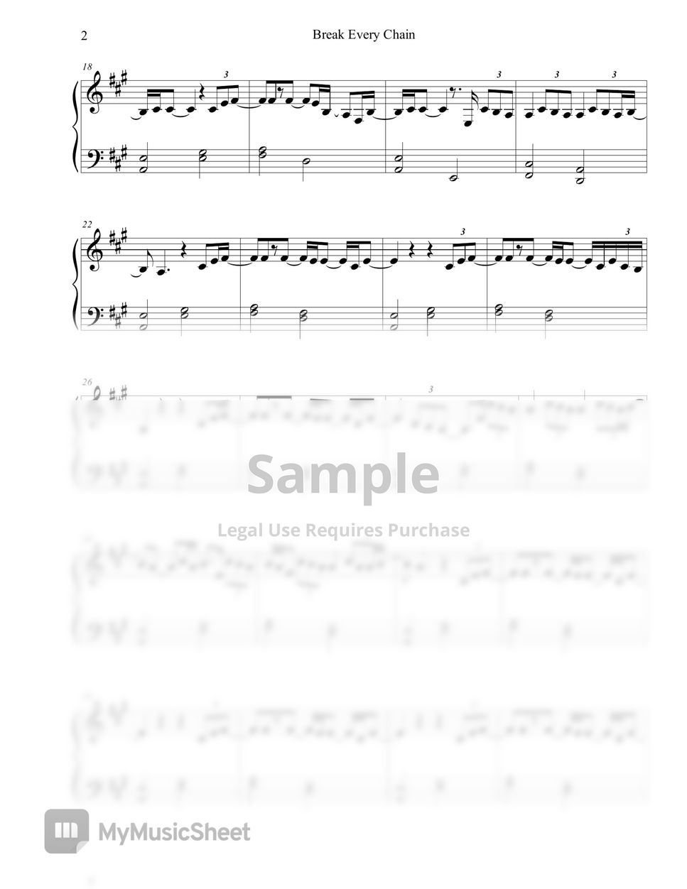 Break Every Chain Tash Cobbs (Easy Piano) 악보 by Betacustic