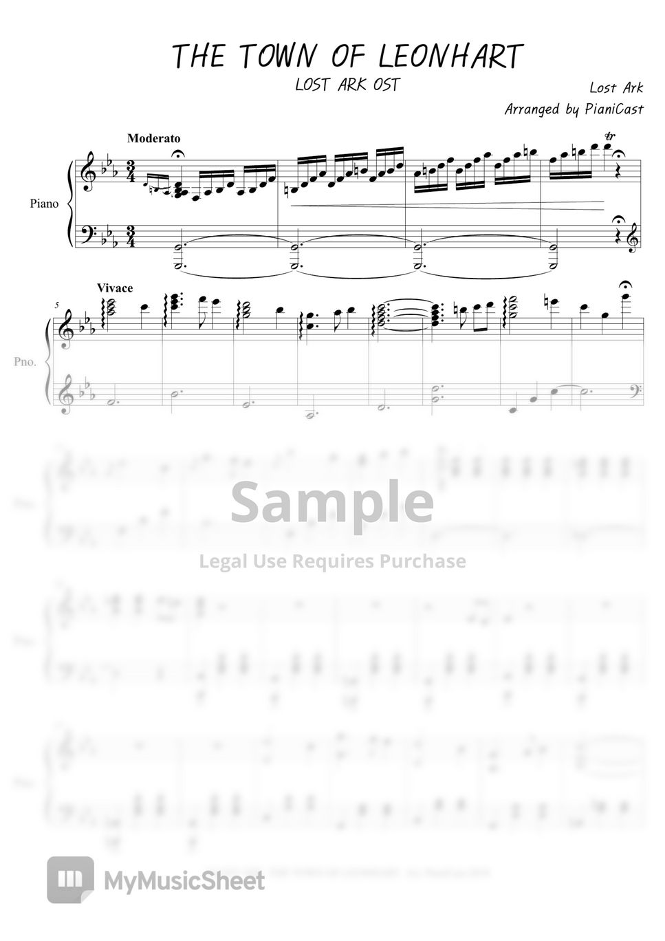 Leonhart - Lost Ark Soundtrack Sheets