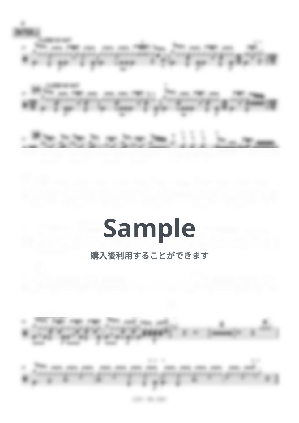 はっとり - ミスター・ブルースカイ (ドラムの楽譜。完コピ) by バテリスたに