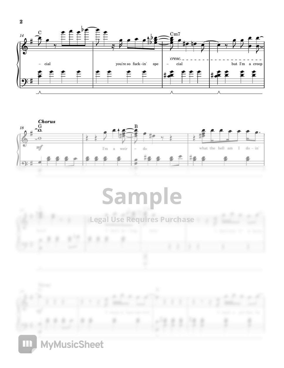 Radiohead - Creep (PIANO SHEET) Sheets by John Rod Dondoyano