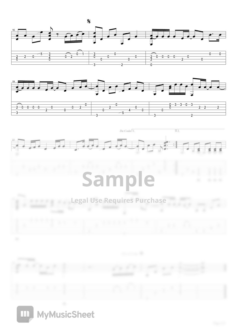 폴킴 모든 날 모든순간 (Fingerstyle) Tab + 1staff by 임승문