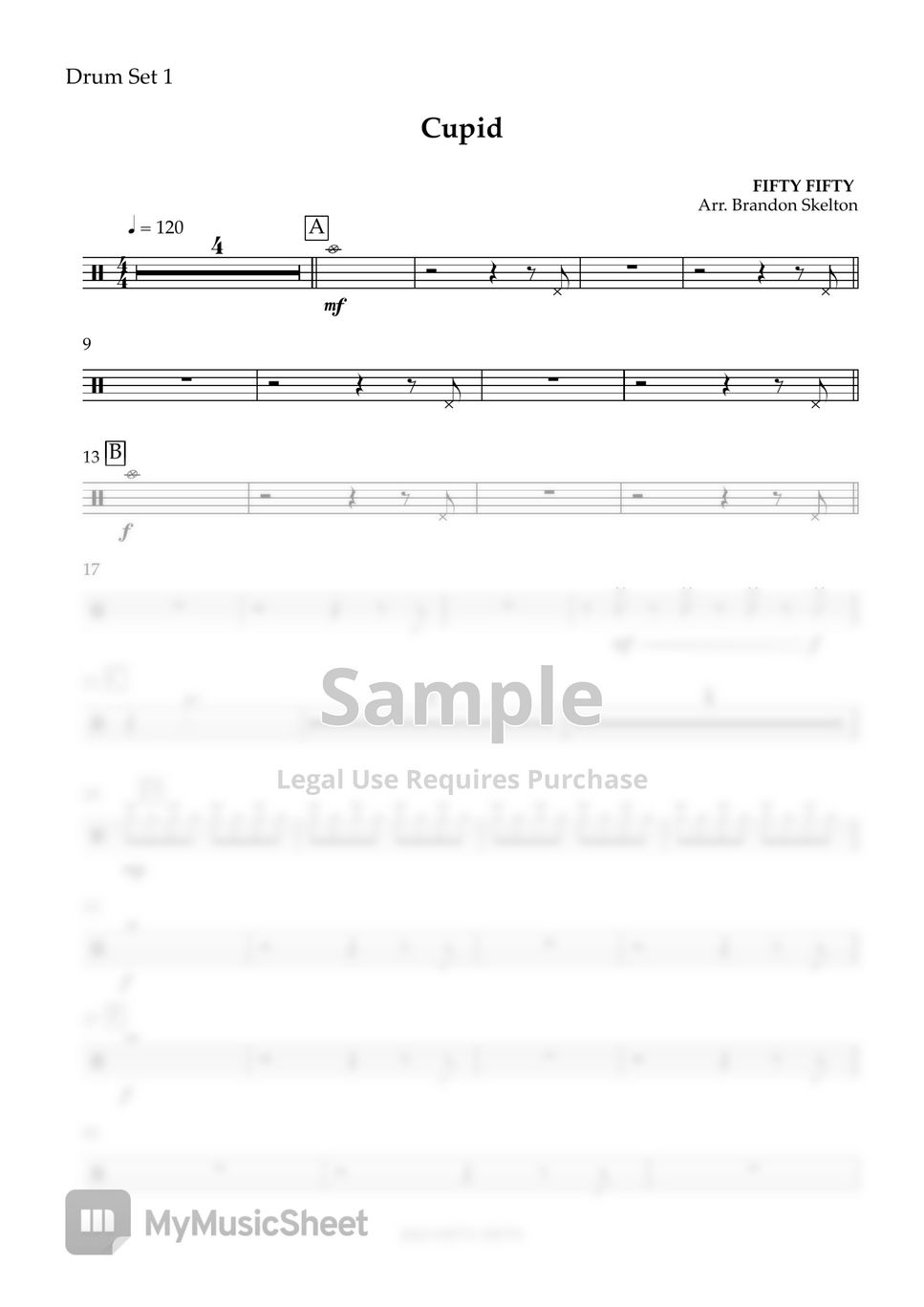 Cupid – FIFTY FIFTY Sheet music for Drum group (Solo)