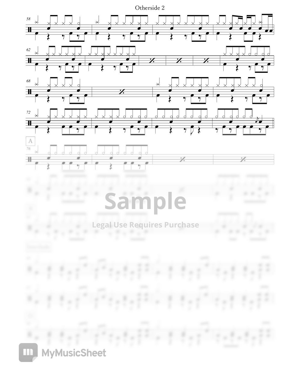 Red Hot Chili Peppers - Otherside Sheet by Arkadia Drums