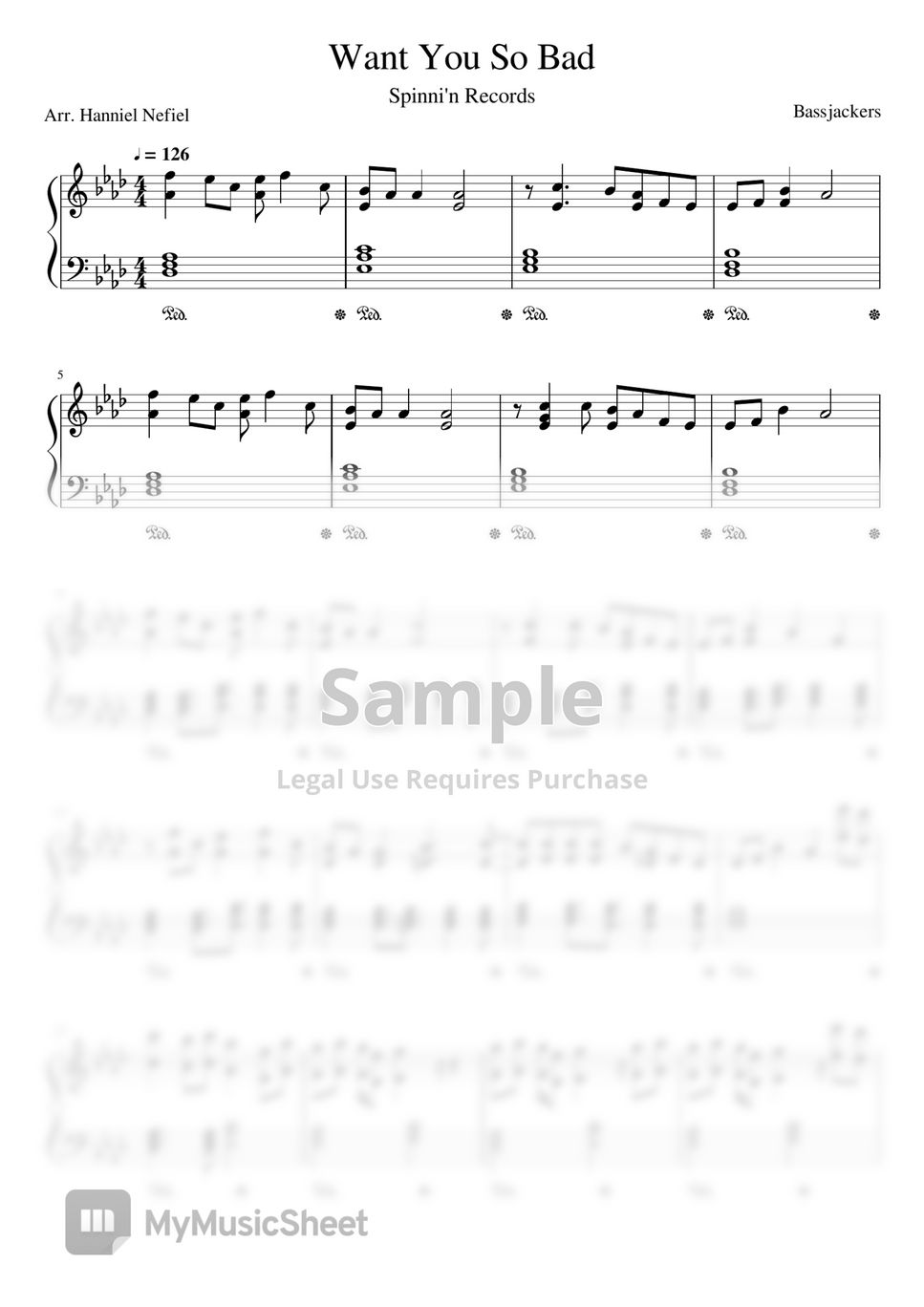 Bassjackers - Want You (So Bad) (Piano Sheets) نوتة by Hanniel Nefiel