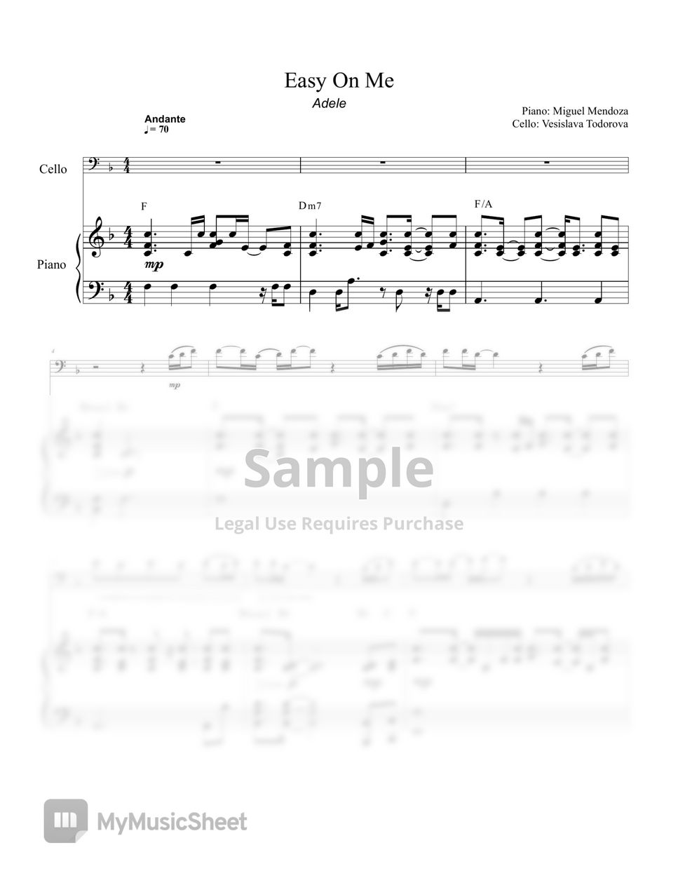 Easy On Me Piano Chords