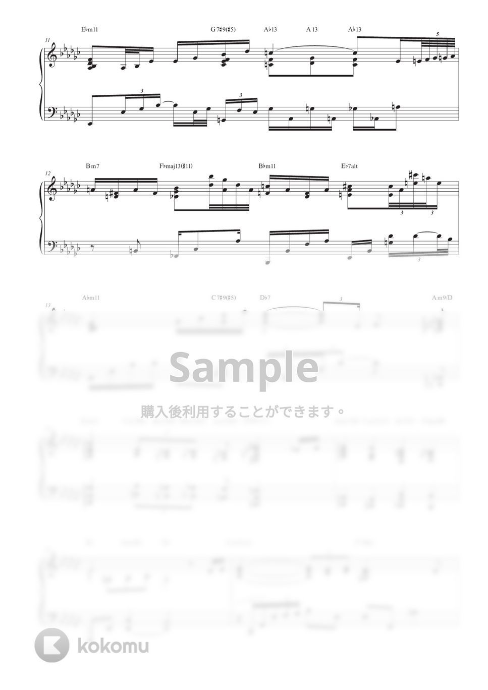 Thelonious Monk - Round Midnight (ピアノソロ / 上級ジャズアレンジ) by Jacob Koller