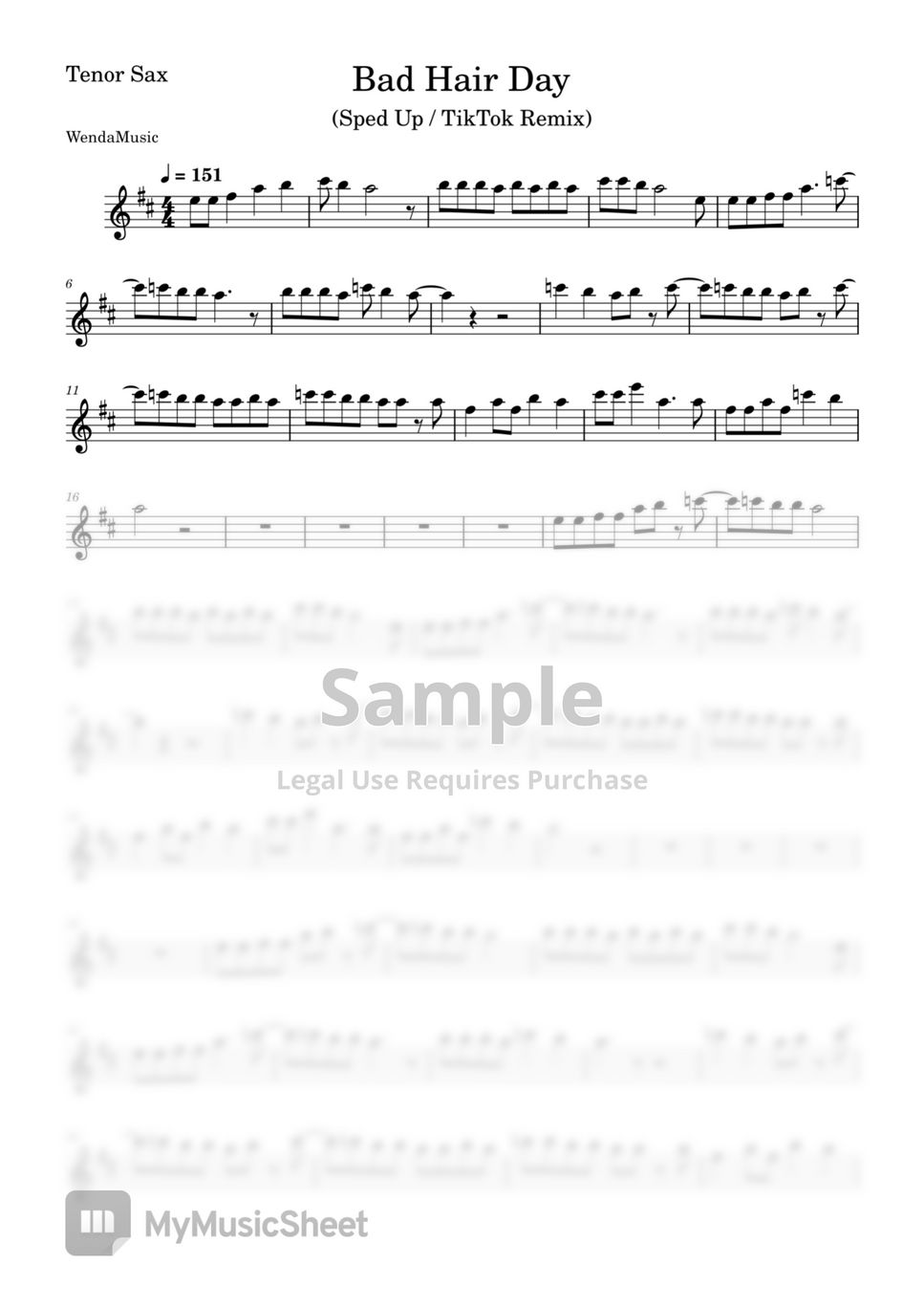 unknown-bad-hair-day-speed-up-tiktok-remix-tenor-sax-sheets-by