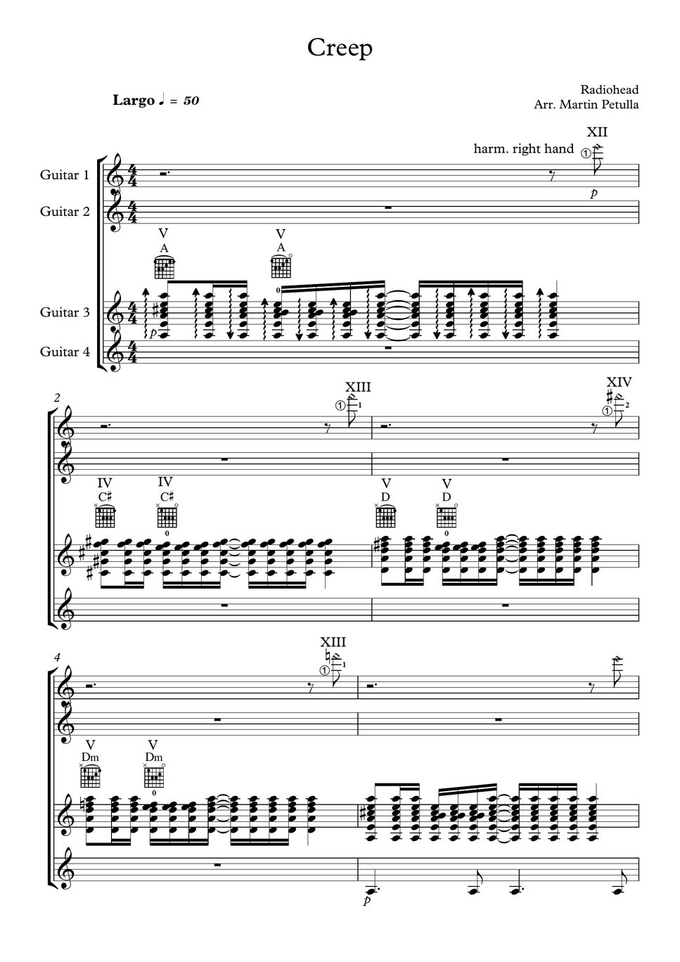 creep radiohead sheet music