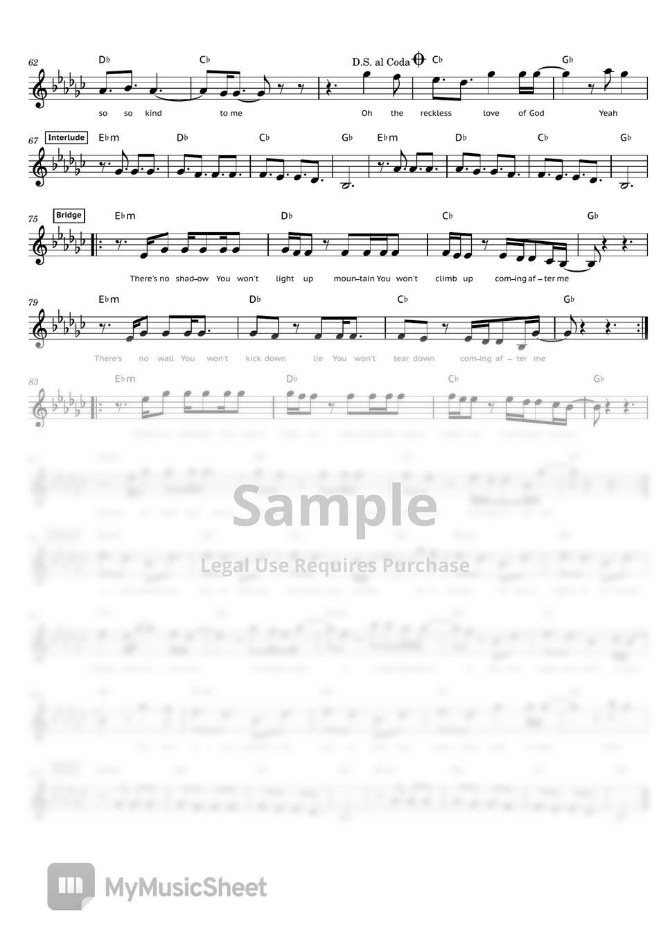 Cory Asbury Reckless Love Bethel Music Sheets By Shine Worship Piano 