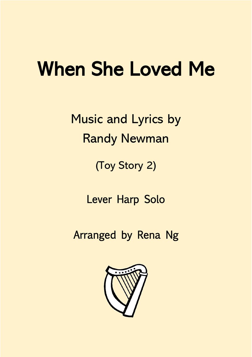 Toy Story 2 - When She Loved Me (Lever Harp Solo) - Intermediate by Harp With Me