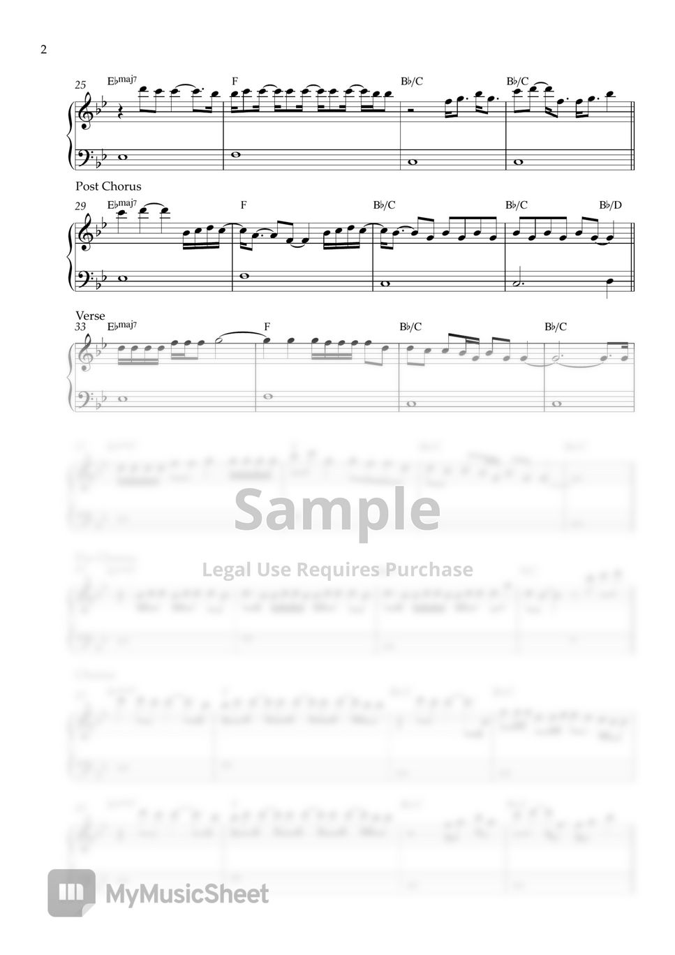 Taylor Swift - Lavender Haze (EASY PIANO SHEET) by Pianella Piano