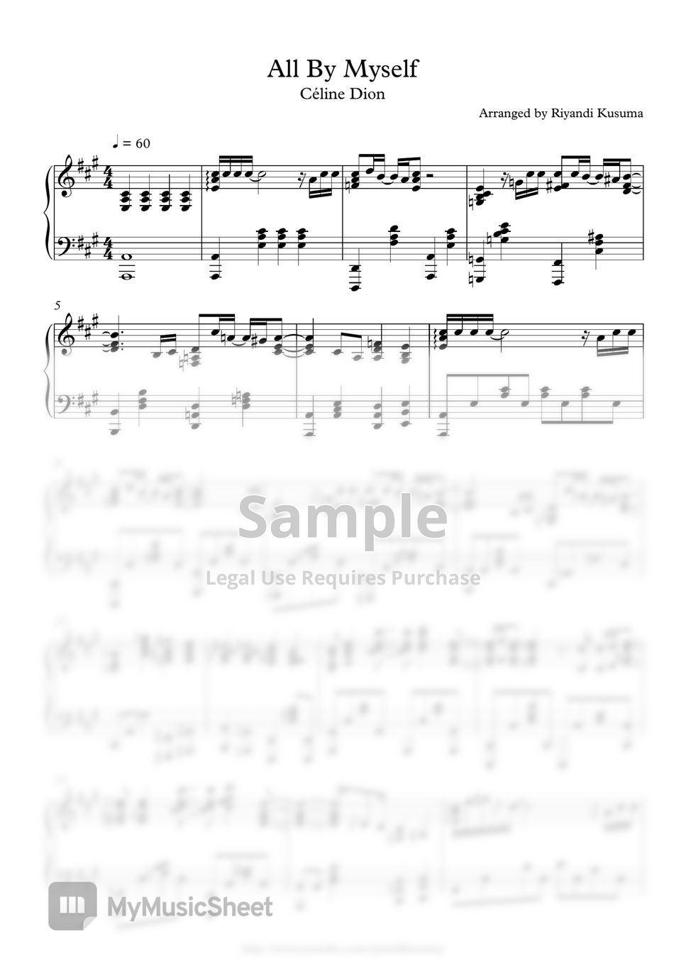 All by myself piano sales