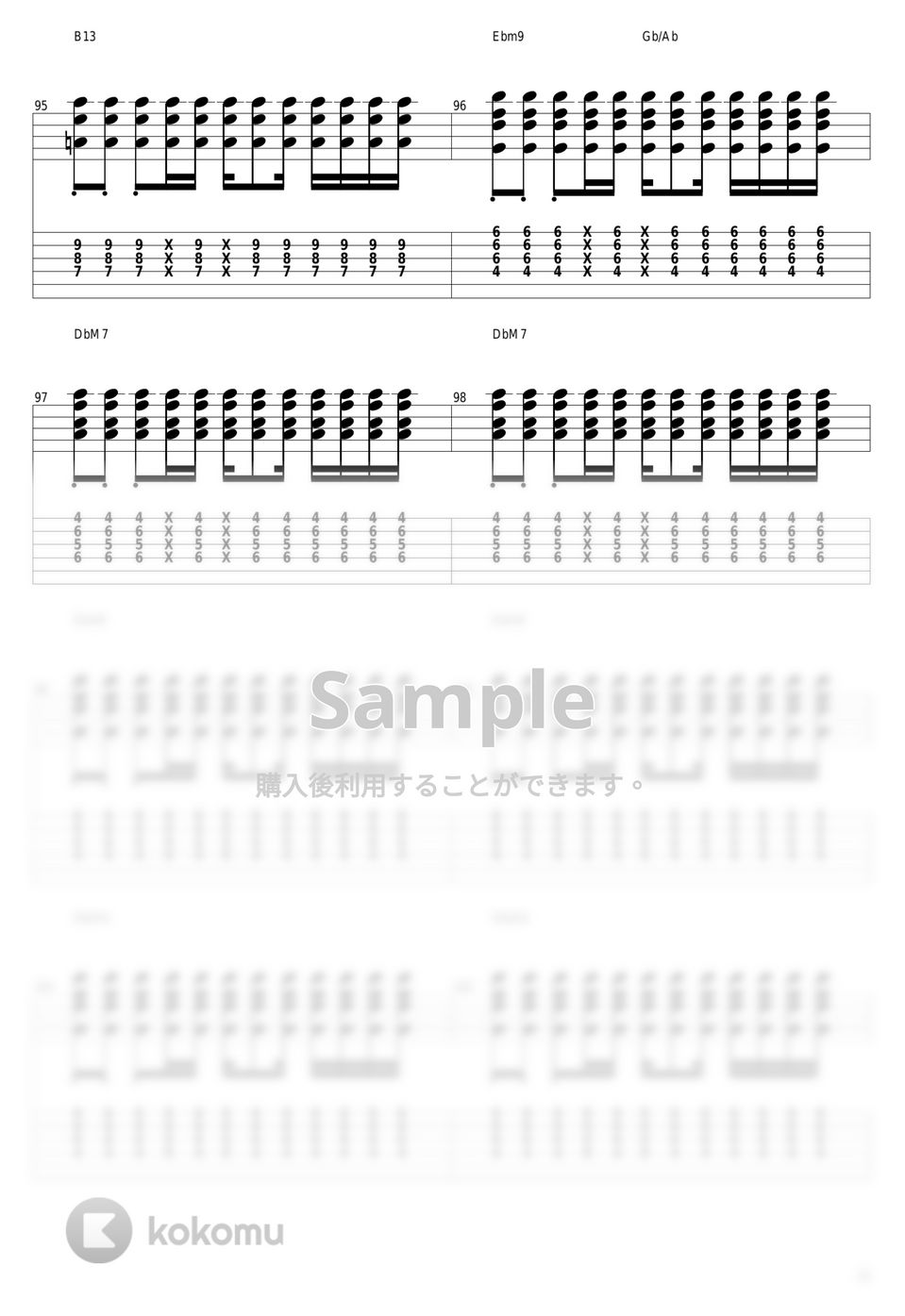 山下達郎 - Music Book Tab + 1staff by guitar cover with tab