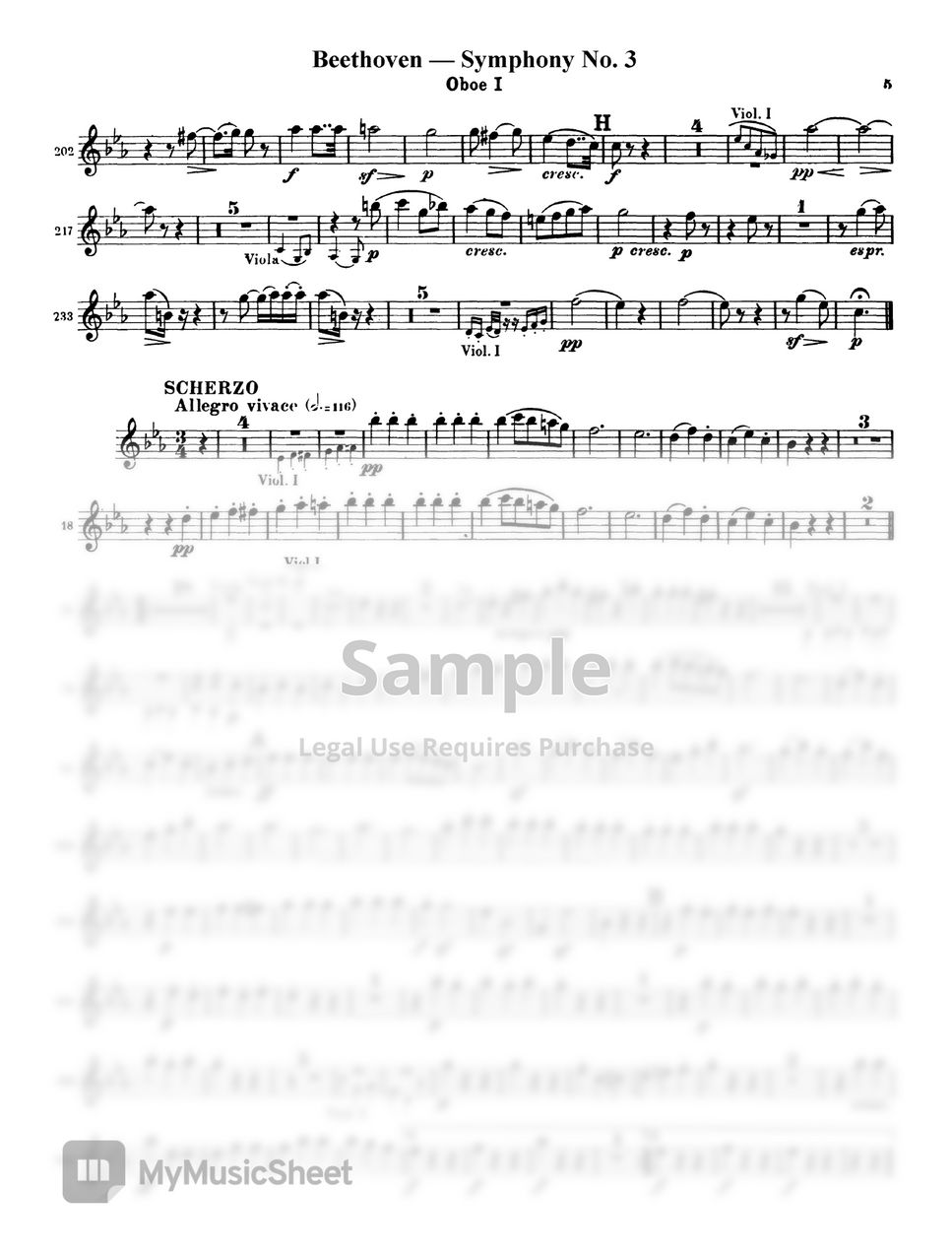L.V.Beethoven - Symphony No. 3 (2nd mov.) by Original Sheet
