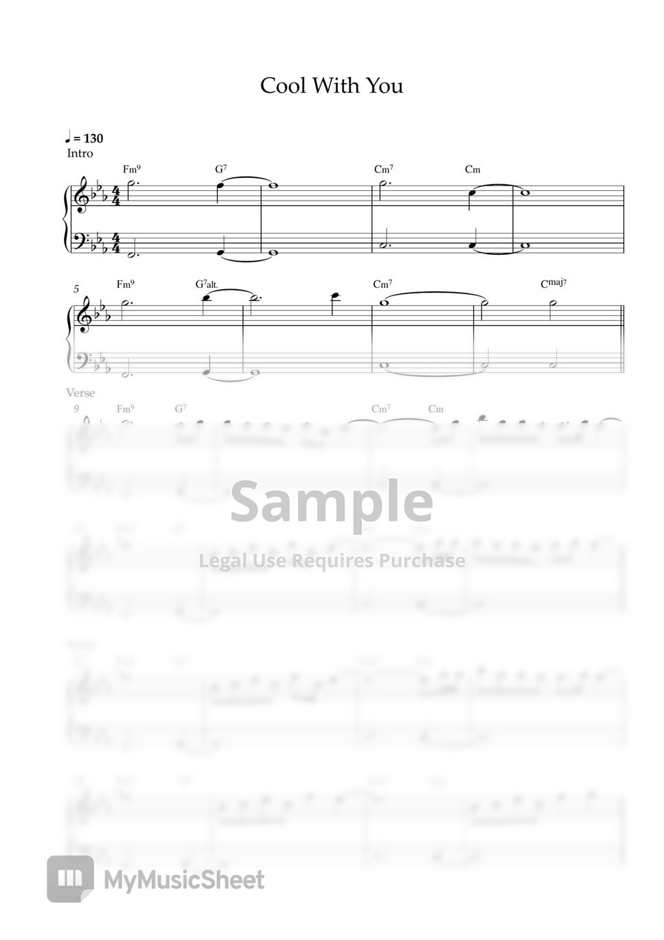 NewJeans - Cool With You (EASY PIANO SHEET) by Pianella Piano