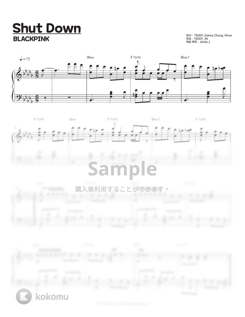 Blackpink - Shut Down (Bb minor, A minor key) by Jinnie J
