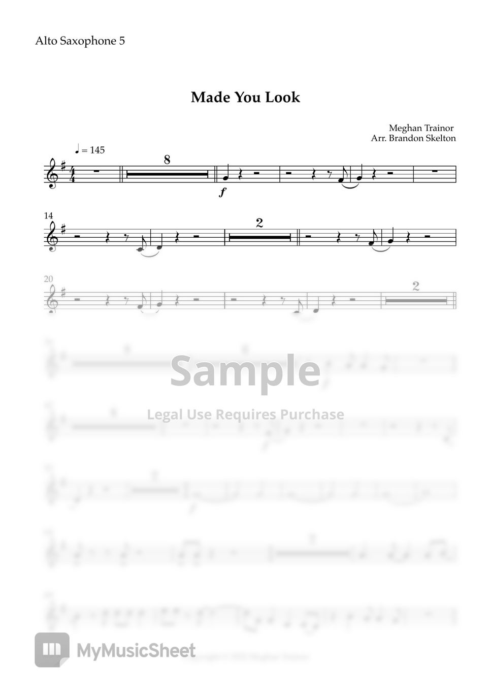 Meghan Trainor - Made You Look (Parts) Sheets by Brandon Skelton
