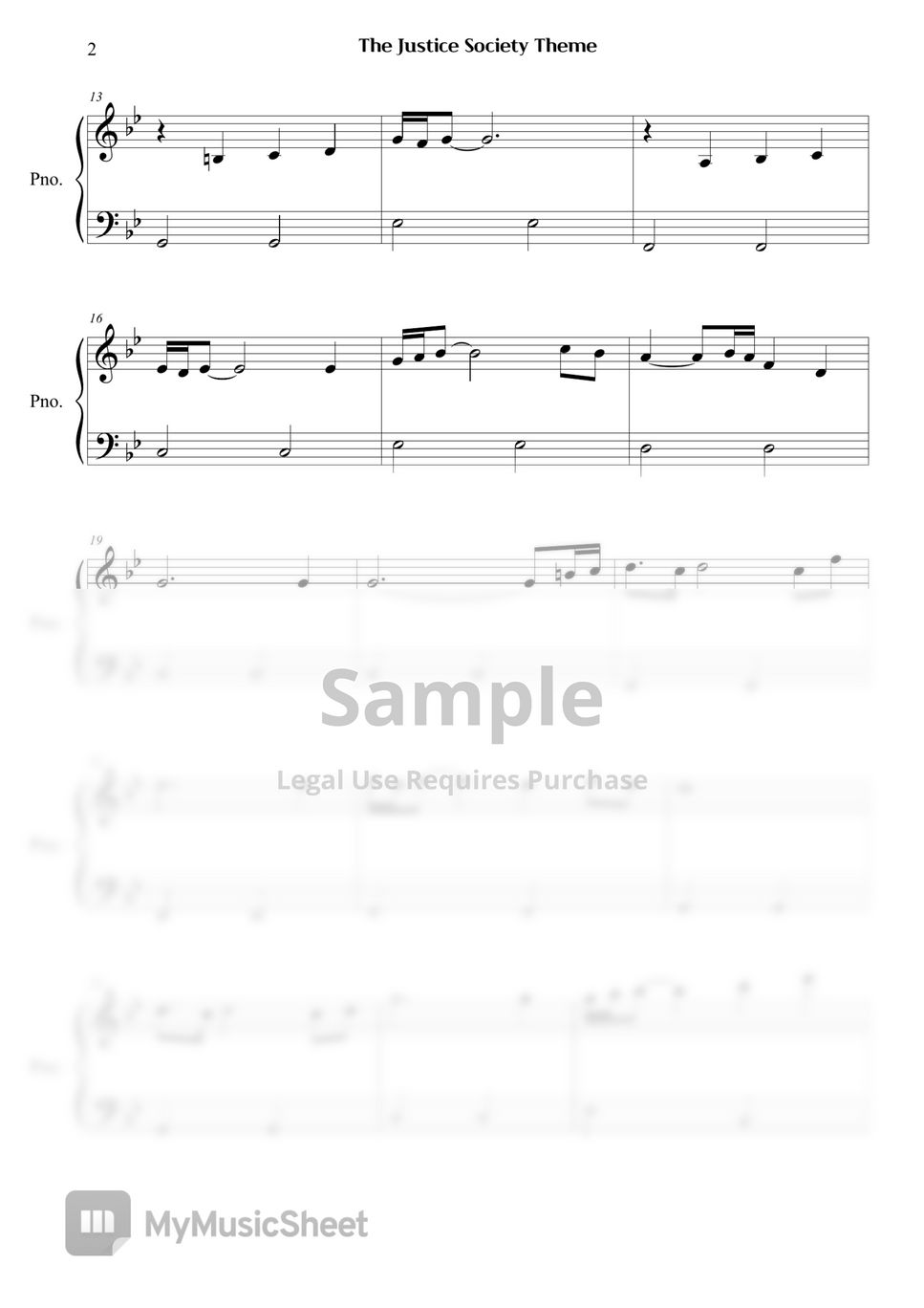 Black Adam The Justice Society Theme Sheet by Right Now Piano