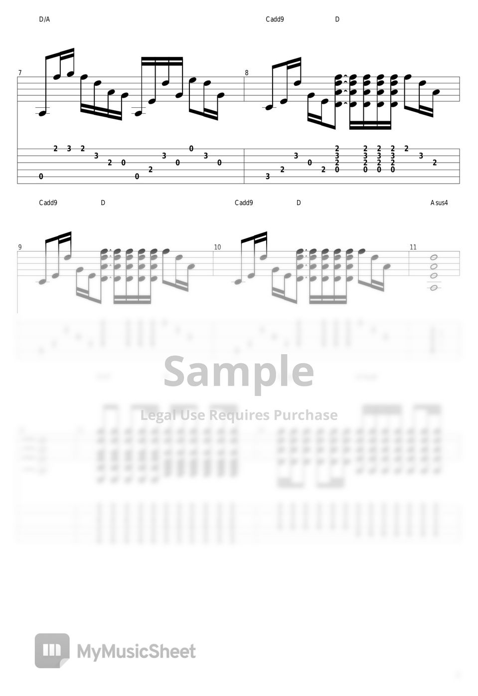 Oasis - Wonderwall Tabulatur + 1staff by guitar cover with tab